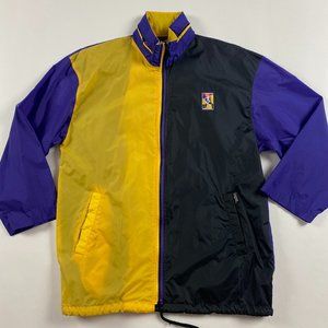 Vintage ISPO Windbreaker Jacket Womens Medium Color Block Nylon Purple Yellow